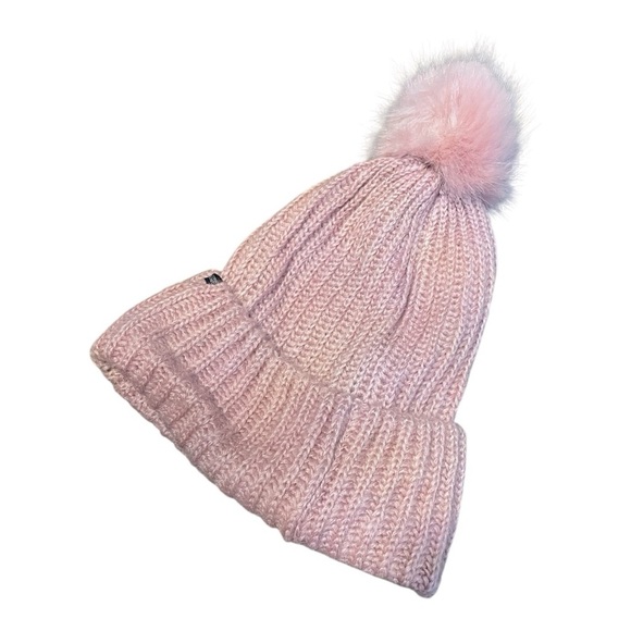 Victoria's Secret Pink Knit Hat with Pom Pom Winter Apparel - Picture 2 of 5